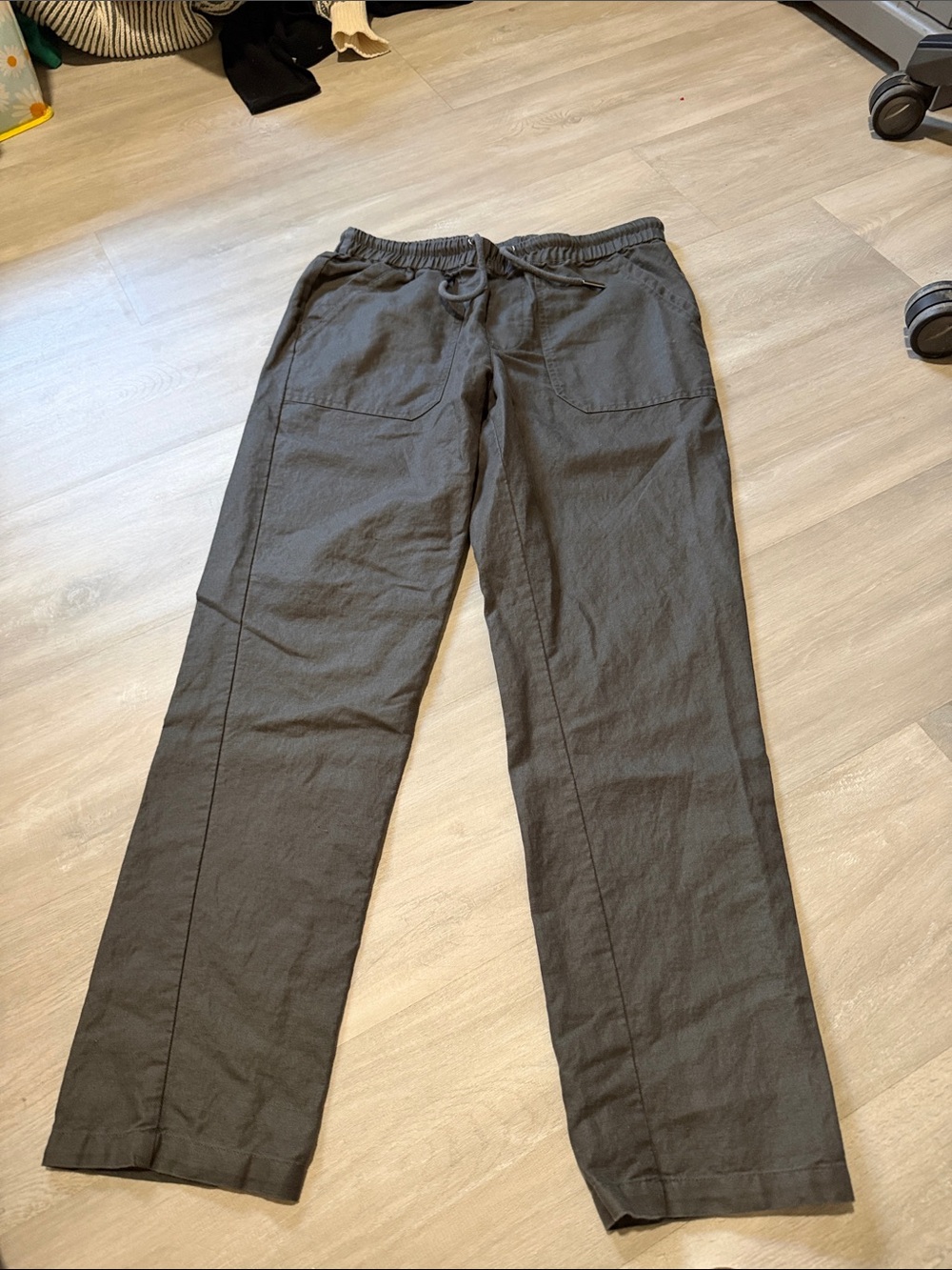 Quince gray linen blend pants size medium